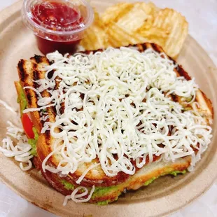 Jumbo Vegetable Grilled Cheese Sandwich