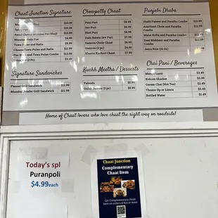 Menu + current offers