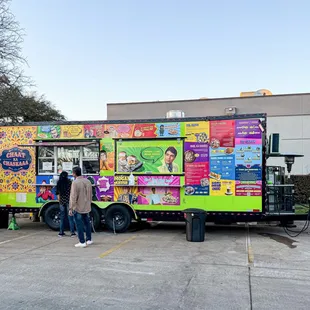 Food truck. Long line formed after we ordered.