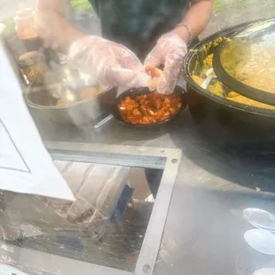 Making the fresh Golgappa.