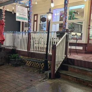 the front porch of a restaurant