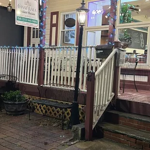 the front porch of a restaurant