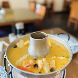 K Tom kha soup (seafood) 19.95.     *must try