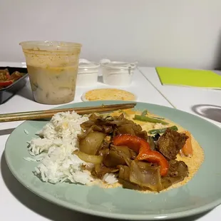 Spicy Basil Noodle and Massaman Curry