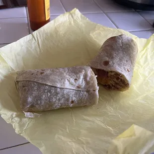 Bacon breakfast burrito
