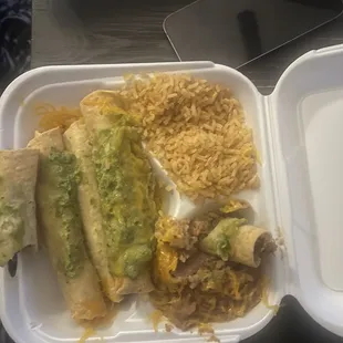 Taquitos w rice n beans