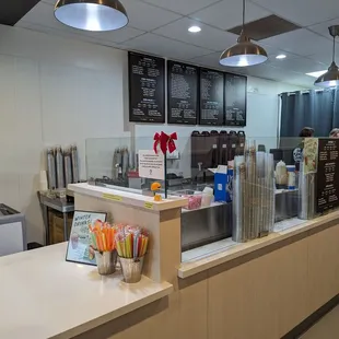 the interior of a cafe