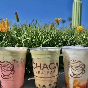 three different drinks