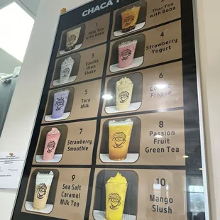 Menu as of 02/2025