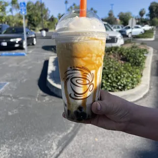 Carmel frapp with boba