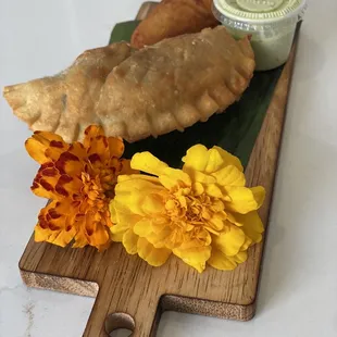 Beef empanada and croquette