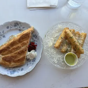Cuban sandwich and fried yuca.
