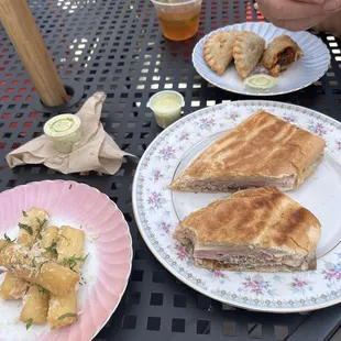 Empanadas, yuca fries, el cubano sandwich