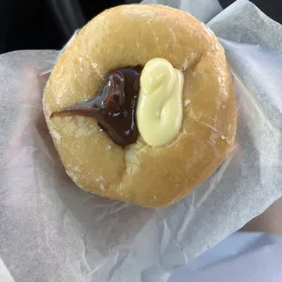 Chocolate filled donut