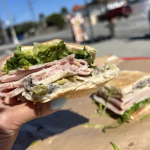 Ham torta with pickled jalapeños