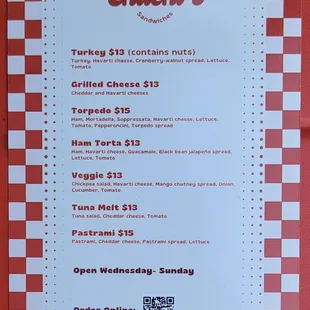Menu - Jan 3, 2025