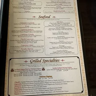 menu