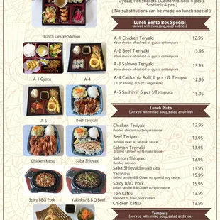 ramen and noodles, menu