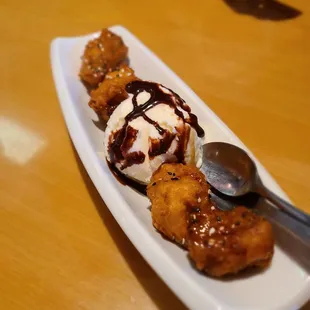 A must try is their fried banana with ice cream. Absolutely delicious.