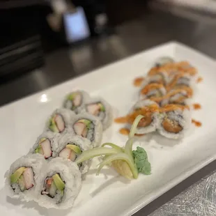 a plate of sushi