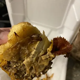Burnt piece sticking out