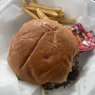 The fries picture with this taste hamburger was off the chain good. Garlic season with some chives. You did that!!!