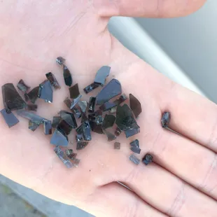 glass I had to pick up &amp; it was just scattered around where the work was done. The window was not broken here. So not from that