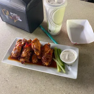 Honey-Jalapeno Wings. As I suspected, made with