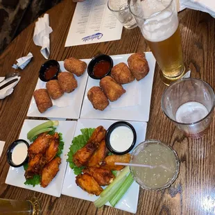 Buffalo Wings &amp; Spicy Chicken Egg Rolls