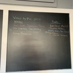 a blackboard with a menu on it
