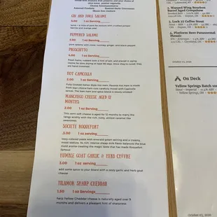 Make your own charcuterie board menu