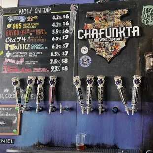 a selection of beer taps