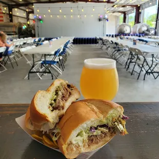 La Cocina Nola pulled pork with cilantro garlic sauce and a Tiki Juice