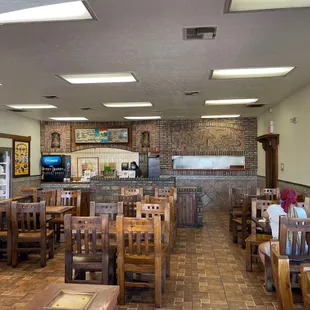 the inside of a restaurant