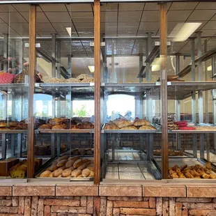 a display of baked goods