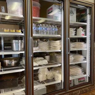 shelves of food in a store