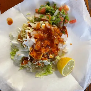 Two fried fish tacos