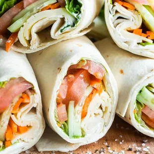 a stack of wraps