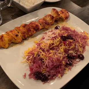 Chicken kabab with sour cherry rice