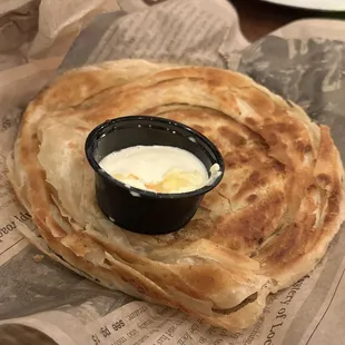 Paratha with malai and Honey