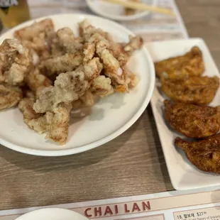 Fried pork and dumpling