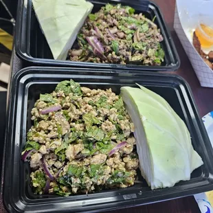 Larb: Beef and chicken