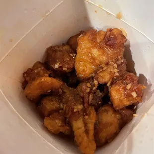 a close up of a takeout container