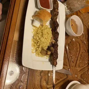 Chicken Kebab and rice