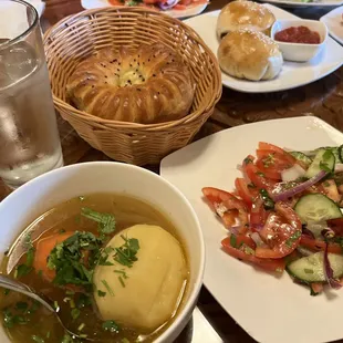 Shurpa Soup, Shakarob Salad, Sambusa