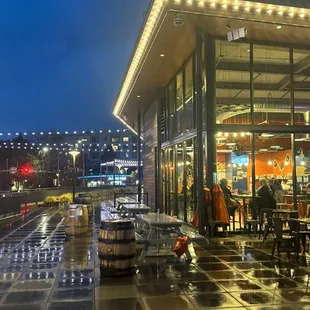 a rainy evening at chainline brewing company