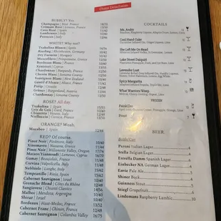 menu