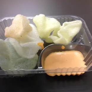 a plastic container of food