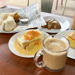 Butter Chicken Burrito, Mango Milk Cake, Karak Chai with whole milk, Mango Lassi Cheesecake, Saffron Chai with oat milk, Masala Chai Scone