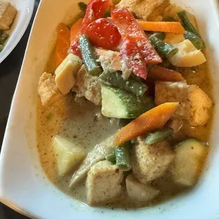 Thai green curry with vegetables